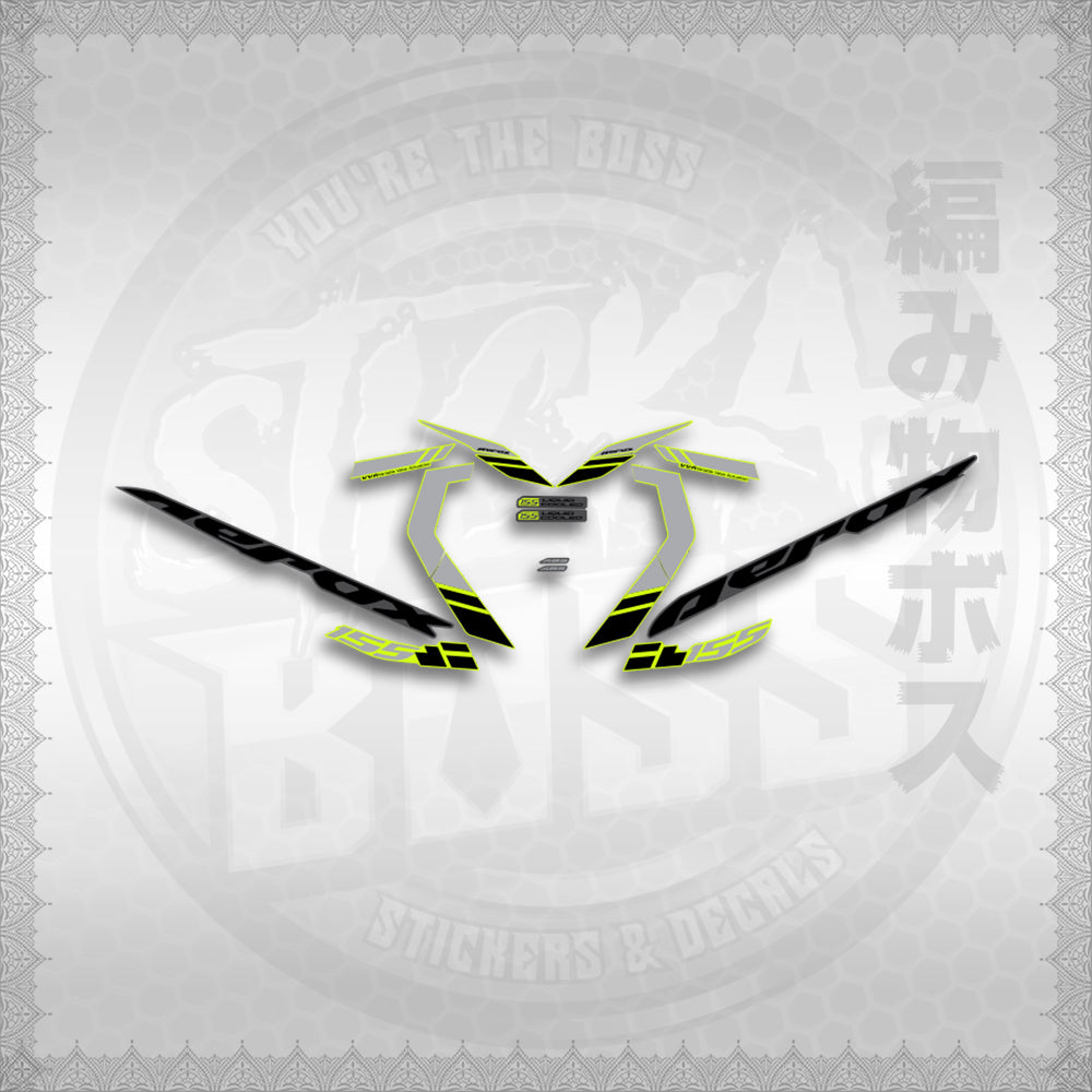 STICKER DECALS for AEROX 155 V2 STOCK DESIGN (AV2PRMA) By STICKABOSS (SOFIE LAMINATED WATERPROOF)