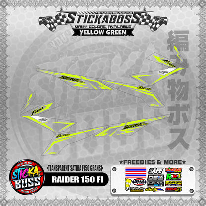 [ PREMIUM UV PRINT ] TRANSPARENT RAIDER 150 FI STICKER DECALS ( SATRIA F150 GARANSI )【WITH FREEBIES】