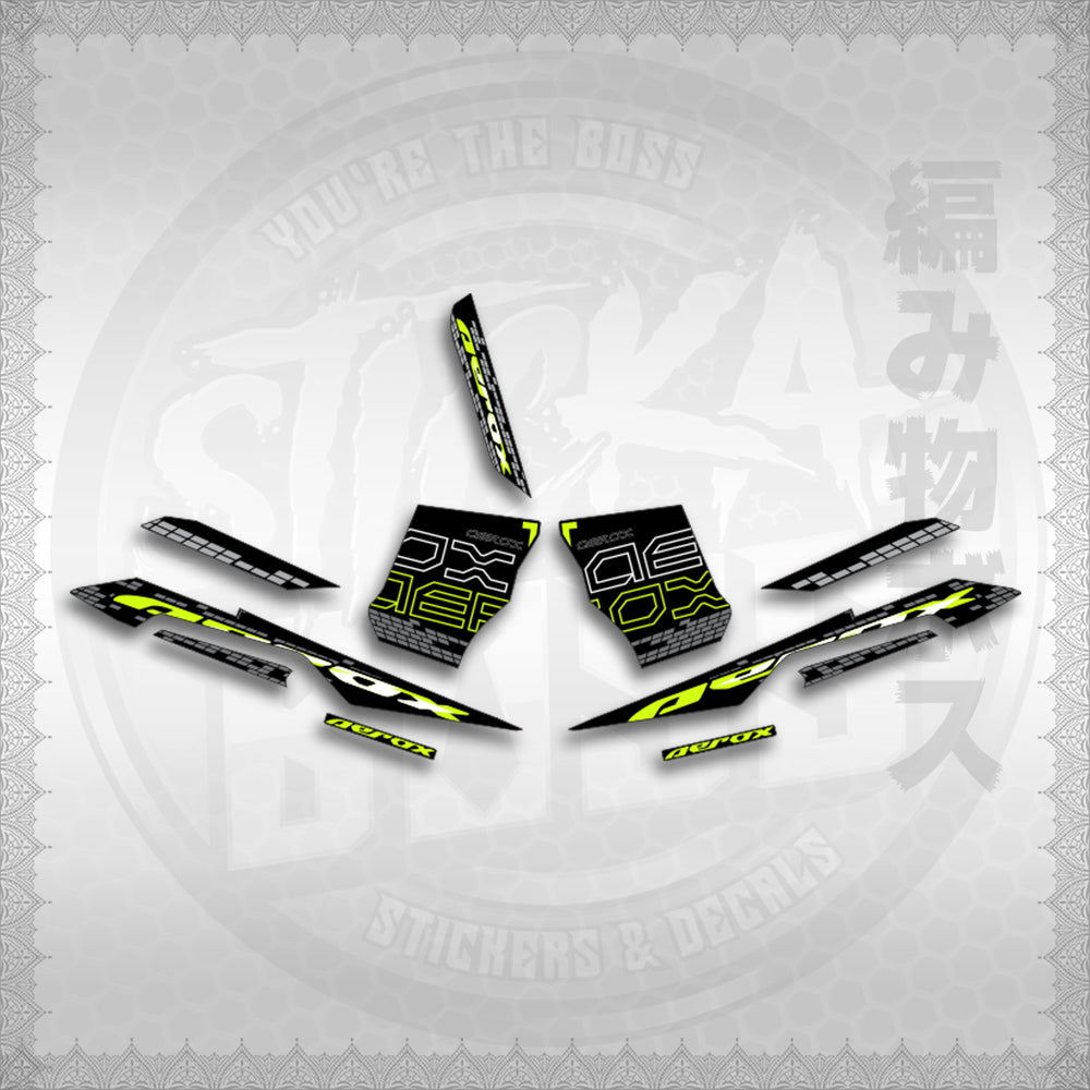 STICKER DECALS for AEROX V3 ALPHA TURBO INDO (AV3NVBLDE) By STICKABOSS (SOFIE LAMINATED WATERPROOF)