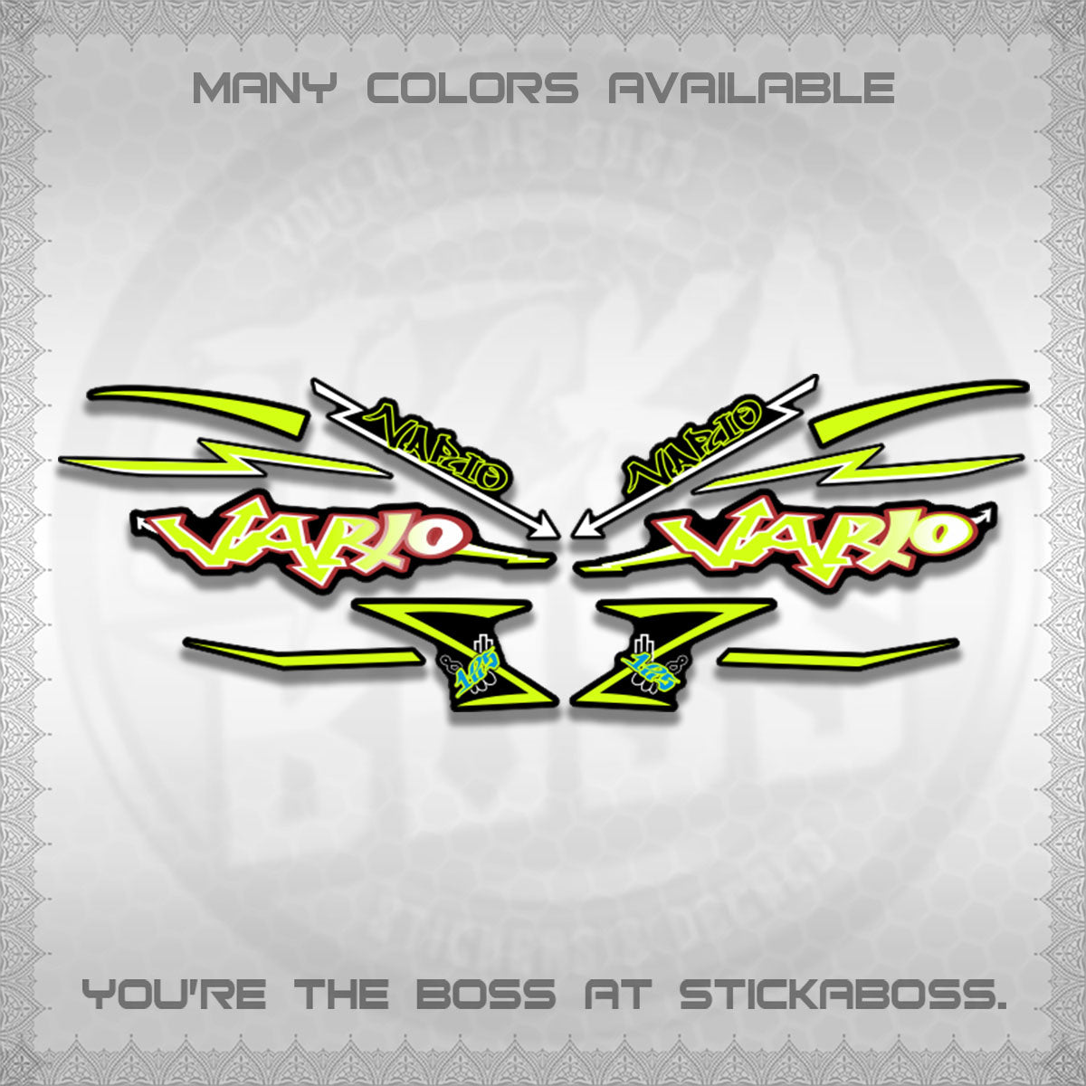 CLICK V2 INDO/MALAY VARIO DECALS (GRAFITY VARIO MOTIF)STICKER DECALS BY STICKABOSS