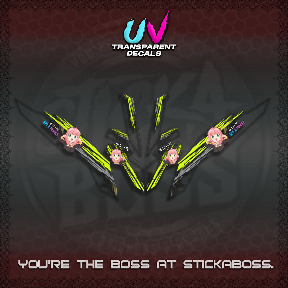 【PREMIUM UV PRINT】TRANSPARENT CLICK V3   DECALS (ANYA MOTIF DESIGN)STICKER DECALS By STICKABOSS