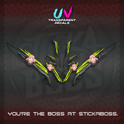 【PREMIUM UV PRINT】TRANSPARENT CLICK V3   DECALS (ANYA MOTIF DESIGN)STICKER DECALS By STICKABOSS