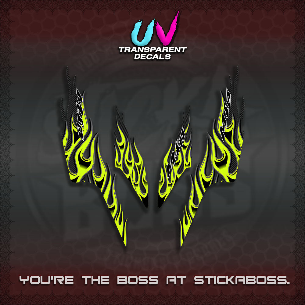 【PREMIUM UV PRINT】TRANSPARENT MIO SPORTY/ SMILEY  DECALS (MOTIF API NEW TERBARU VIRAL)By STICKABOSS