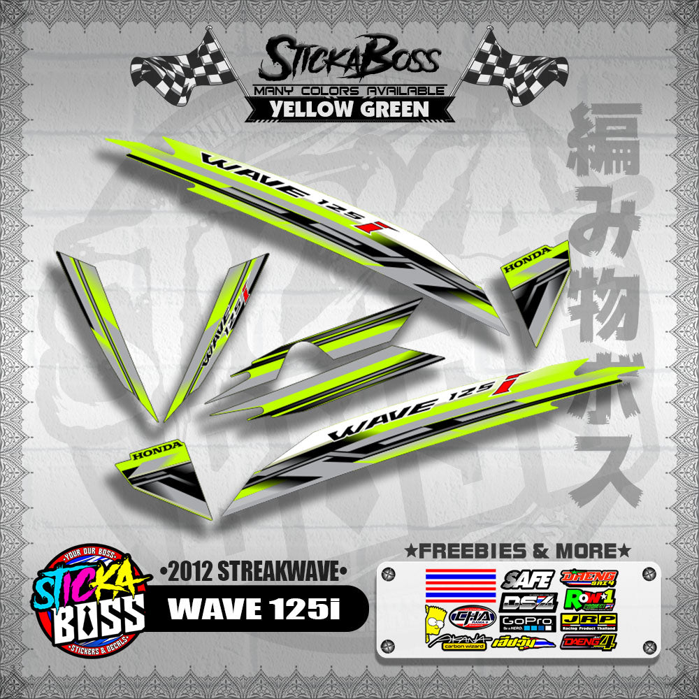 WAVE 125i DECALS ( 2012 STREAKWAVE )【WITH FREEBIES】