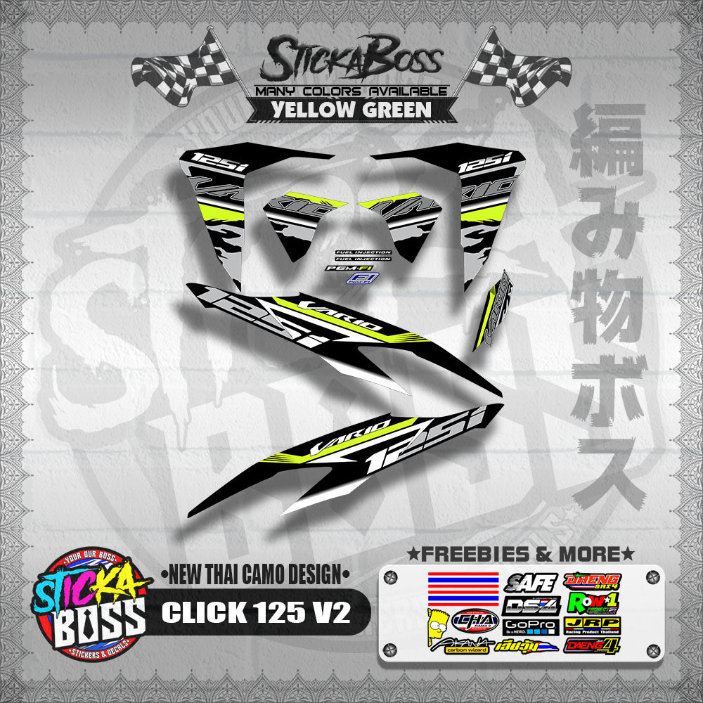 CLICK 125 V2 DECALS ( NEW THAI CAMO DESIGN )【WITH FREEBIES】
