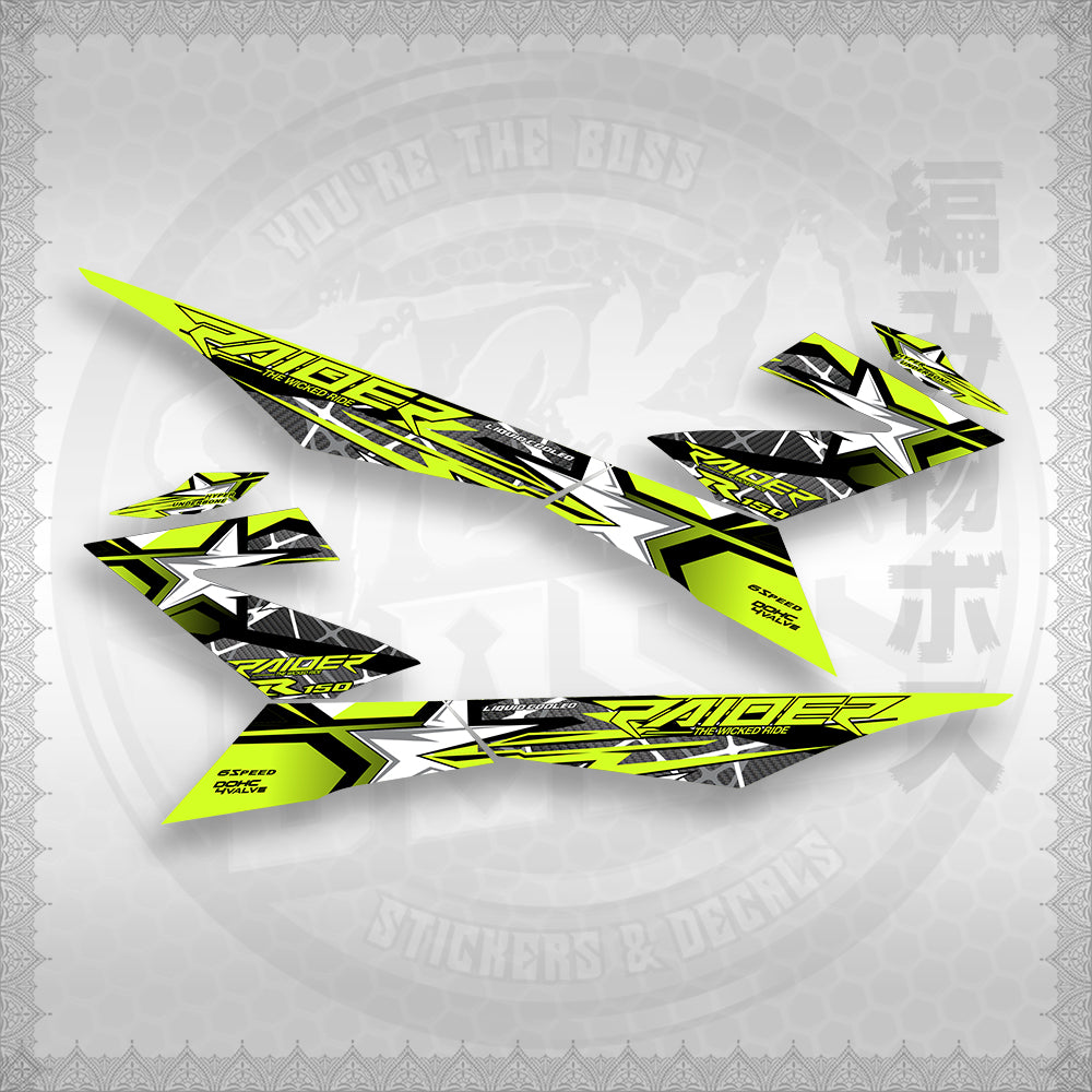 STICKER DECALS for RAIDER 150 FI (RFISATHMATH04) By STICKABOSS (SOFIE LAMINATED WATERPROOF)