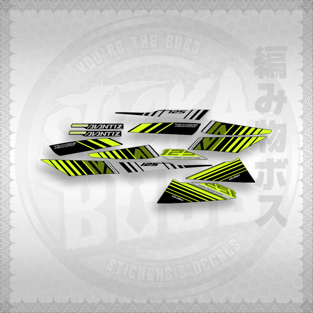 STICKER DECALS for MIO SOUL i125 (MSIEGAVBACU) By STICKABOSS (SOFIE LAMINATED WATERPROOF)