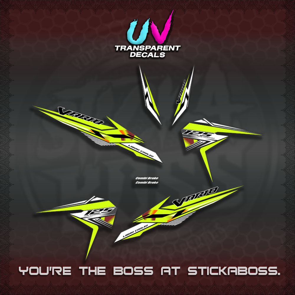 【PREMIUM UV PRINT】TRANSPARENT CLICK 125 V3 VARIO DECALS (2026 KING 001 DESIGN)By STICKABOSS