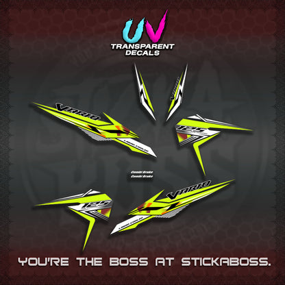 【PREMIUM UV PRINT】TRANSPARENT CLICK 125 V3 VARIO DECALS (2026 KING 001 DESIGN)By STICKABOSS