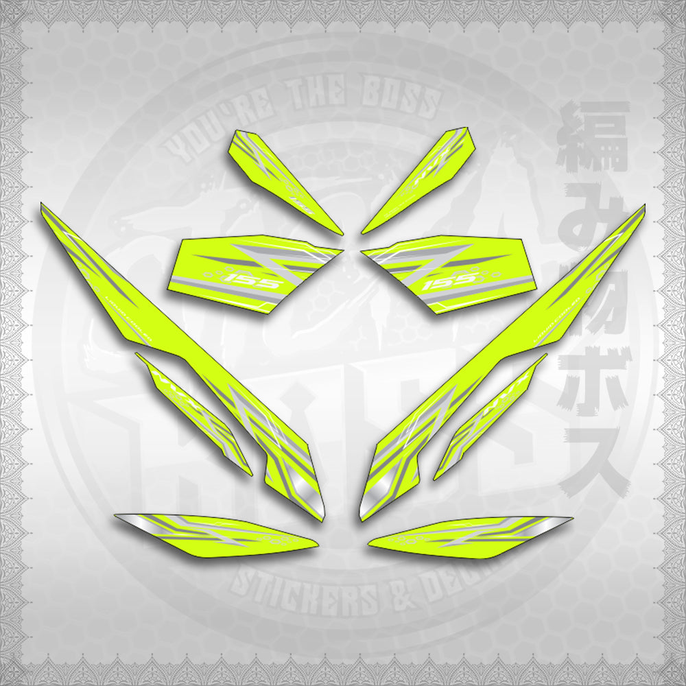 STICKER DECALS for AEROX V3 ALPHA TURBO INDO-MALAYSIAN (AV313SHSTED) By STICKABOSS (SOFIE LAMINATED WATERPROOF)