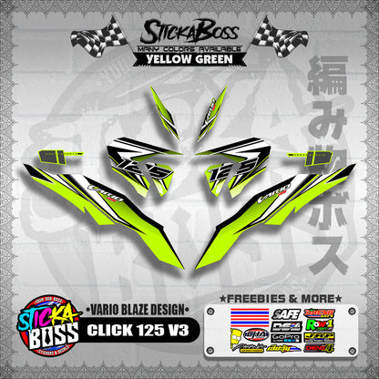 CLICK 125 V3 DECALS ( VARIO BLAZE DESIGN )【WITH FREEBIES】