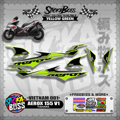 AEROX 155 V1 DECALS ( VIETNAM 001 )【WITH FREEBIES】