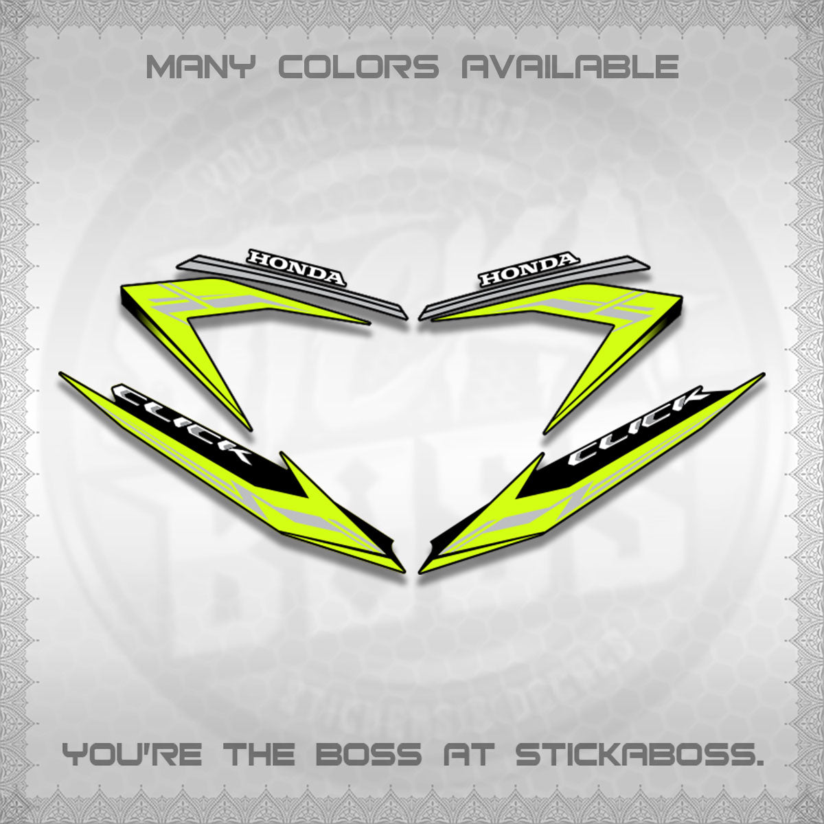 CLICK 125 V3 STOCK DECALS (NEW 2023 DESIGN)STICKER DECALS By STICKABOSS