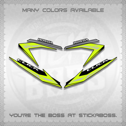 CLICK 125 V3 STOCK DECALS (NEW 2023 DESIGN)STICKER DECALS By STICKABOSS