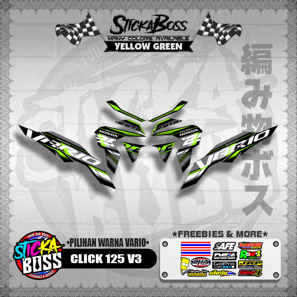 CLICK 125 V3 MALAYSIAN DECALS ( PILIHAN WARNA VARIO )【WITH FREEBIES】