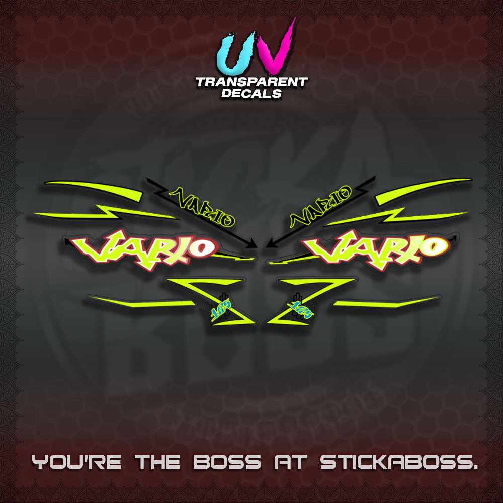 CLICK V2 INDO/MALAY UV TRANSPARENT VARIO DECALS (GRAFITY VARIO MOTIF)STICKER DECALS By STICKABOSS
