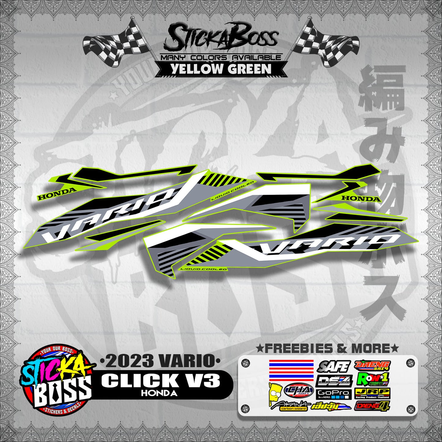 CLICK V3 STOCK DECALS ( 2023 VARIO )【WITH FREEBIES】