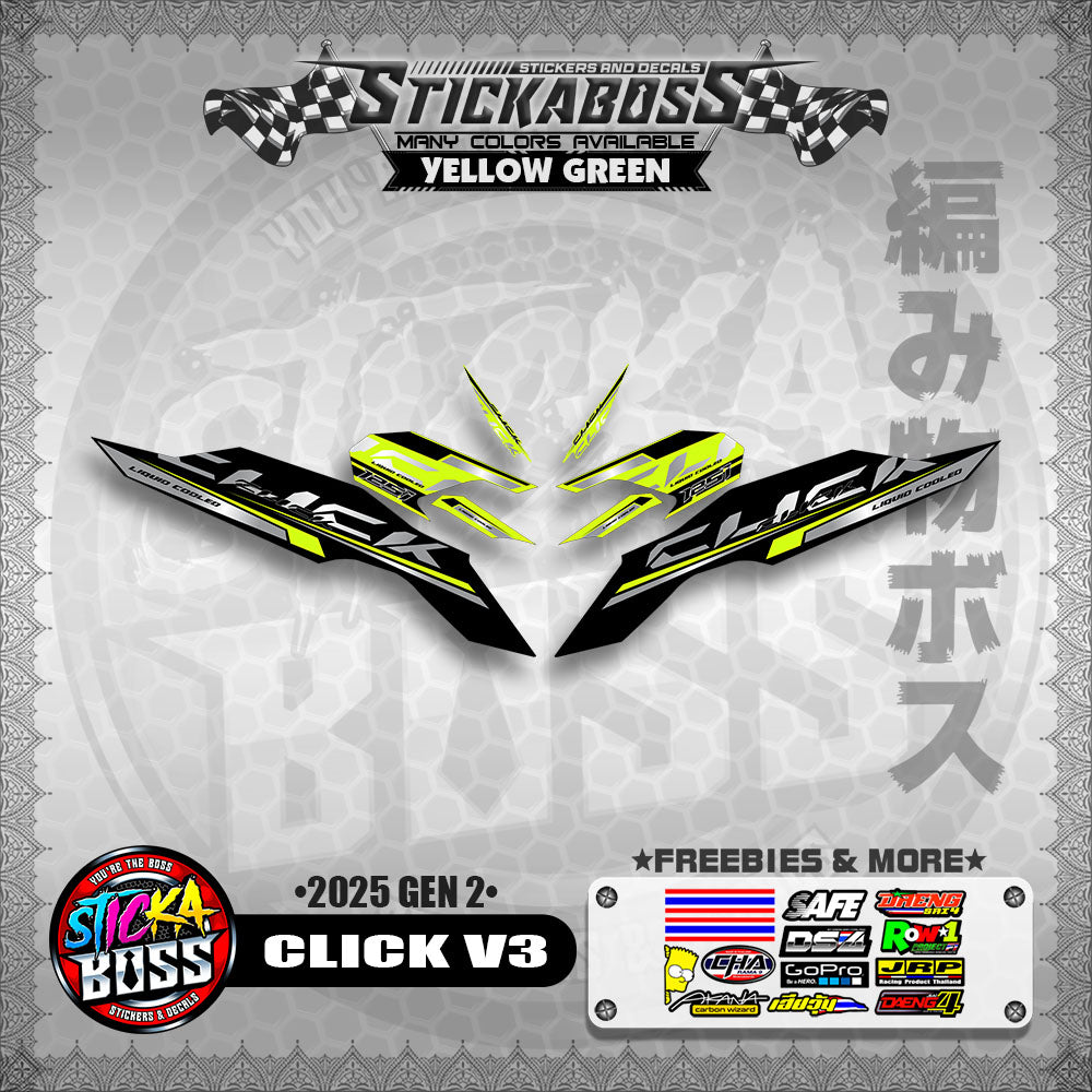 CLICK V3 INDO STICKER DECALS ( 2025 GEN 2 )【WITH FREEBIES】