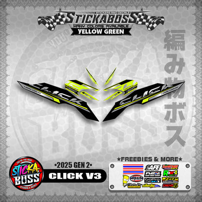 CLICK V3 INDO STICKER DECALS ( 2025 GEN 2 )【WITH FREEBIES】