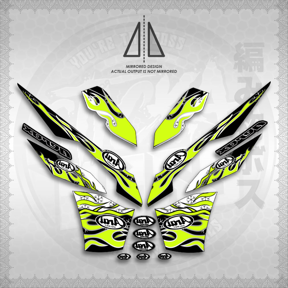 STICKER DECALS for AEROX V3 ALPHA TURBO INDO (AV3ARFISP) By STICKABOSS (SOFIE LAMINATED WATERPROOF)