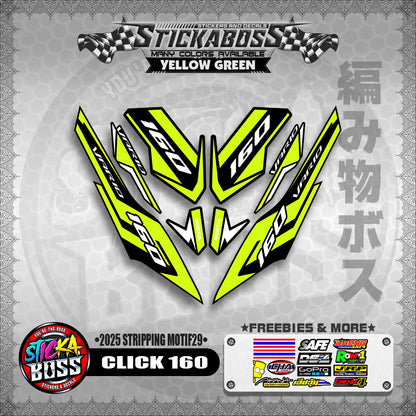 CLICK 160 STICKER DECALS ( 2025 STRIPPING MOTIF29 )【WITH FREEBIES】