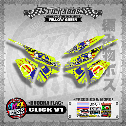 CLICK V1 MALAYSIAN STICKER DECALS ( BUDDHA FLAG )【WITH FREEBIES】