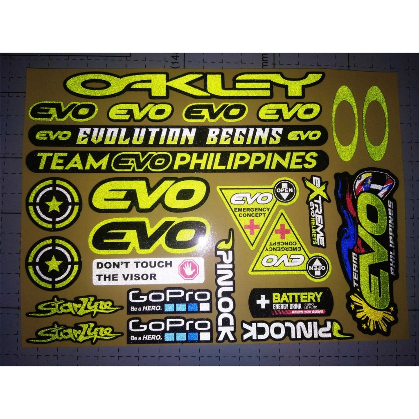 EVO REFLECTORIZED HELMET VISOR STICKERS【DIFFERENT COLORS / THICKER QUALITY / HD PRINTOUT】
