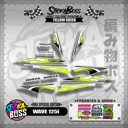 WAVE 125 S DECALS ( FIRE EDITION )【WITH FREEBIES】