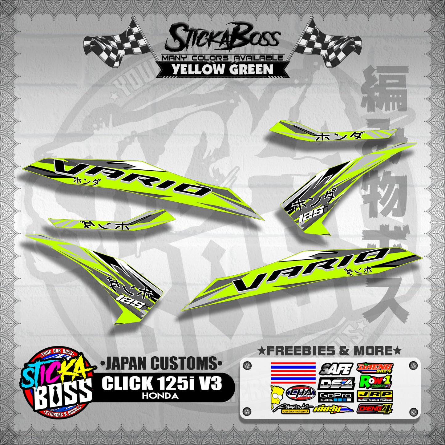 CLICK 125i V3 DECALS ( JAPAN CUSTOMS )【WITH FREEBIES】
