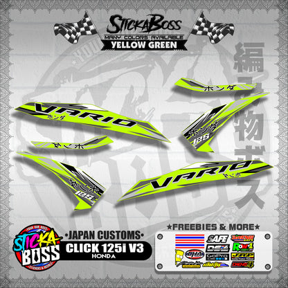 CLICK 125i V3 DECALS ( JAPAN CUSTOMS )【WITH FREEBIES】