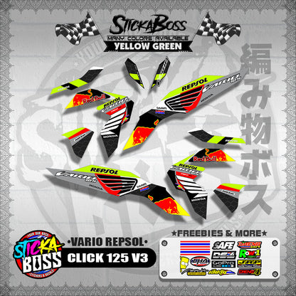 CLICK 125 V3 DECALS ( VARIO REPSOL )【WITH FREEBIES】