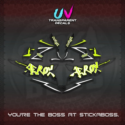【PREMIUM UV PRINT】AEROX 155 V2 DECALS TRANSPARENT (STRIPING GRAFITY MOTIF) STICKER DECALS By STICKAB