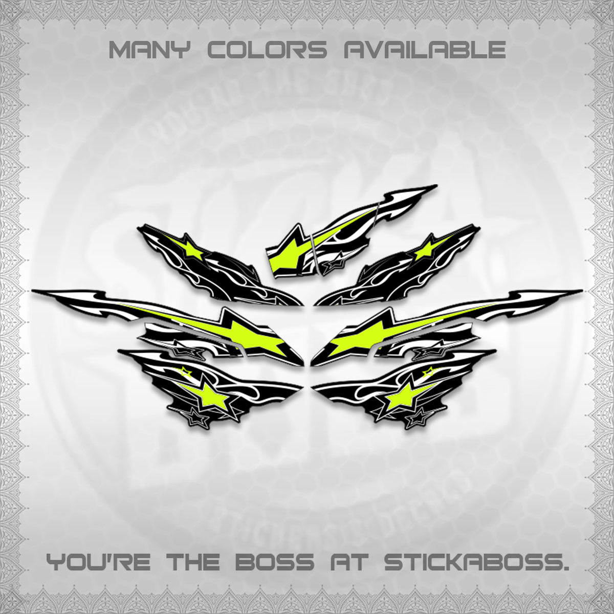 AEROX  V3 INDO DECALS (0005 RISING STAR)STICKER DECALS By STICKABOSS