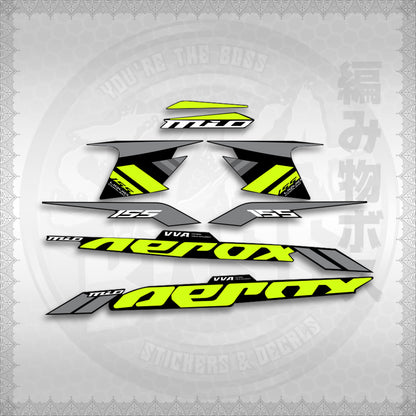 STICKER DECALS for AEROX 155 V1 (AV120X7IN) By STICKABOSS (SOFIE LAMINATED WATERPROOF)