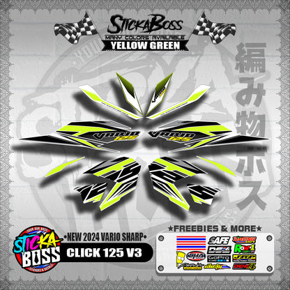 CLICK 125 V3 DECALS ( NEW 2024 VARIO SHARP )【WITH FREEBIES】
