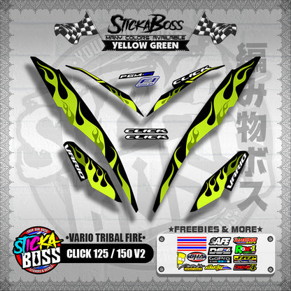 CLICK 125 / 150 V2 DECALS ( VARIO TRIBAL FIRE )【WITH FREEBIES】