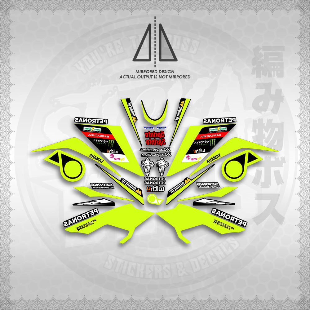 STICKER DECALS for SNIPER 155 MALAYSIAN (S155PEMOSRED) By STICKABOSS (SOFIE LAMINATED WATERPROOF)