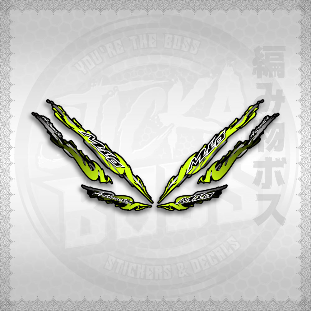 STICKER DECALS for MIO 1 / SMILE (MIR25SLCR) By STICKABOSS (SOFIE LAMINATED WATERPROOF)