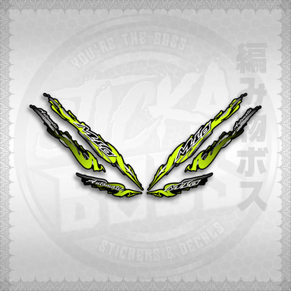 STICKER DECALS for MIO 1 / SMILE (MIR25SLCR) By STICKABOSS (SOFIE LAMINATED WATERPROOF)