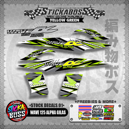 WAVE 125 ALPHA GILAS ( STOCK DECALS 01 )【WITH FREEBIES】