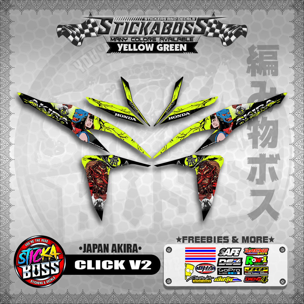 CLICK V2 STICKER DECALS ( JAPAN AKIRA )【WITH FREEBIES】