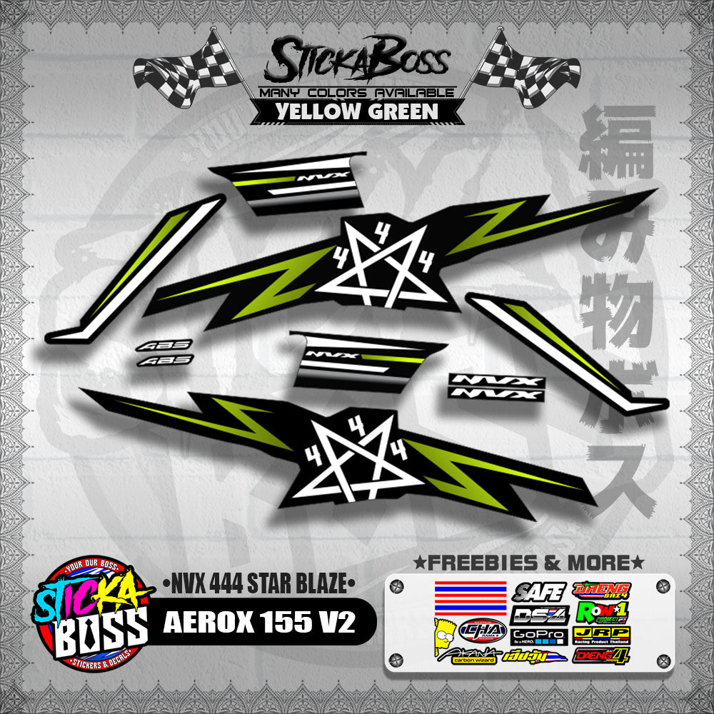 AEROX 155 V2 DECALS ( NVX 444 STAR BLAZE )【WITH FREEBIES】