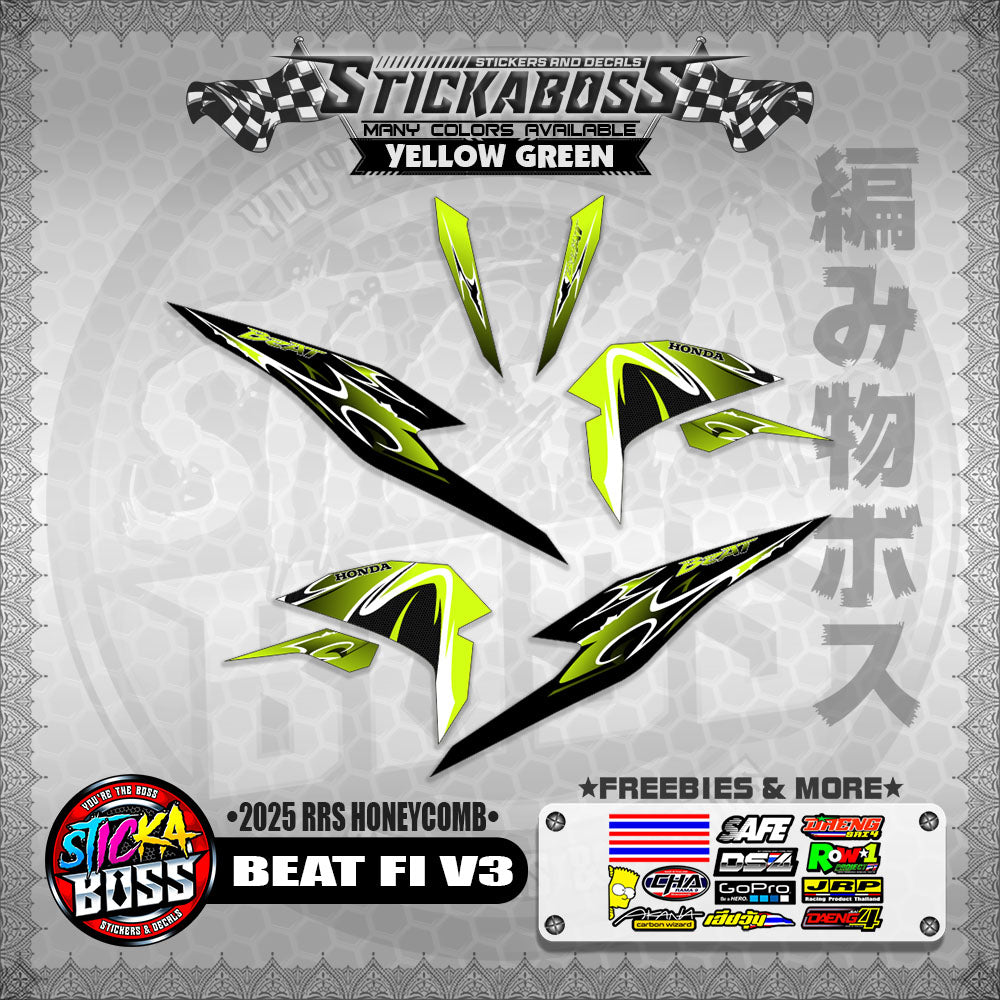 BEAT FI V3 INDO STICKER DECALS ( 2025 RRS HONEYCOMB )【WITH FREEBIES】
