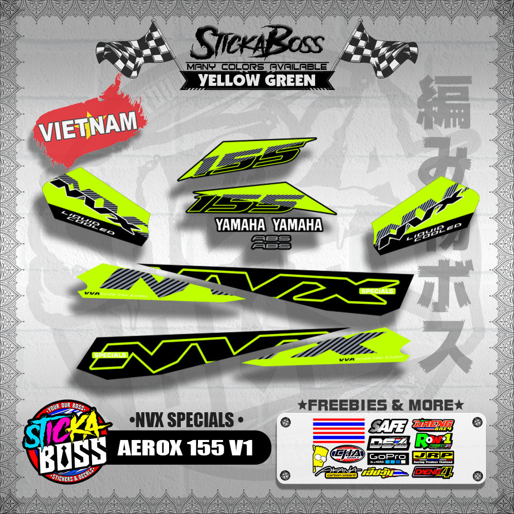 AEROX 155 V1 VIETNAM DECALS ( NVX SPECIALS )【WITH FREEBIES】