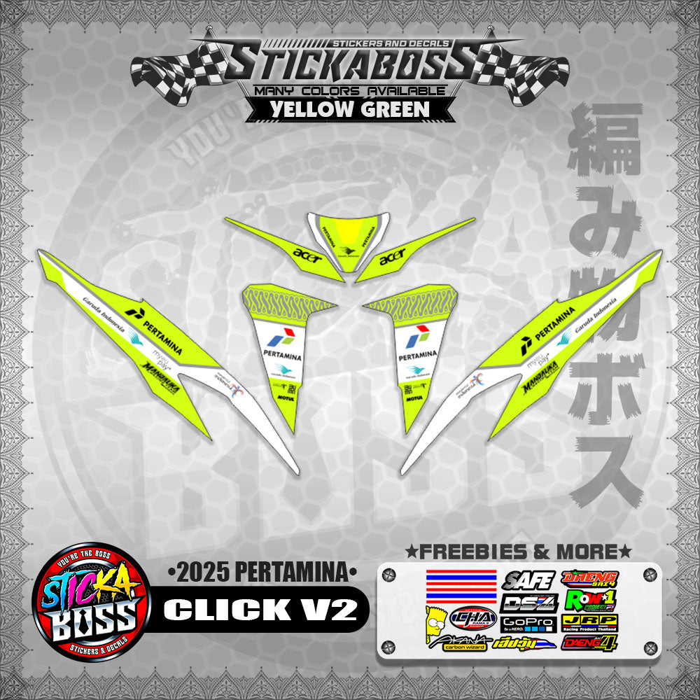 CLICK V2 STICKER DECALS ( 2025 PERTAMINA )【WITH FREEBIES】