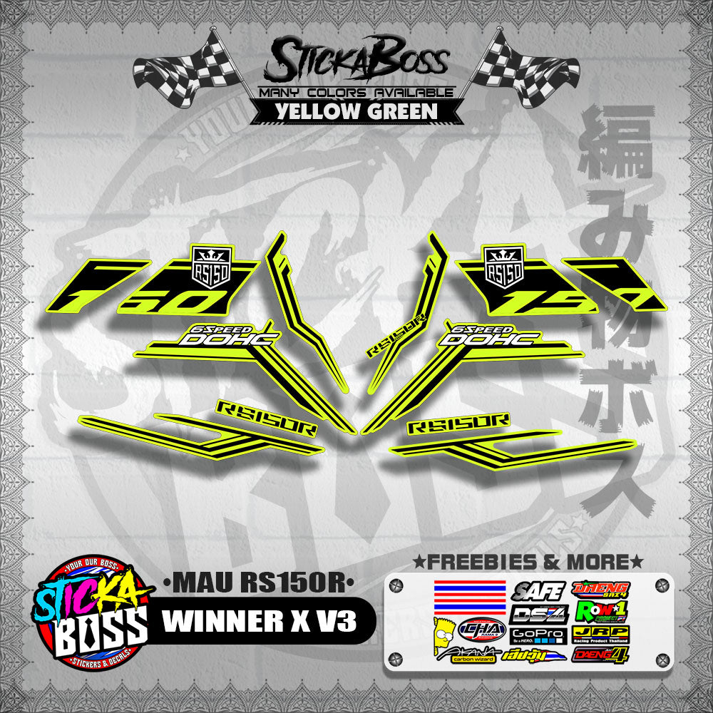 WINNER X V3 DECALS ( MAU RS150R )【WITH FREEBIES】