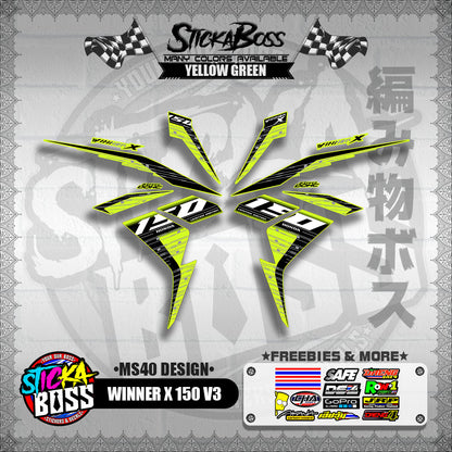 WINNER X 150 V3 DECALS ( MS40 DESIGN )【WITH FREEBIES】