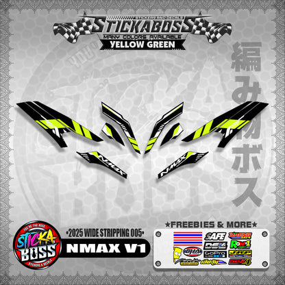 NMAX V1 INDO STICKER DECALS ( 2025 WIDE STRIPPING 005 )【WITH FREEBIES】