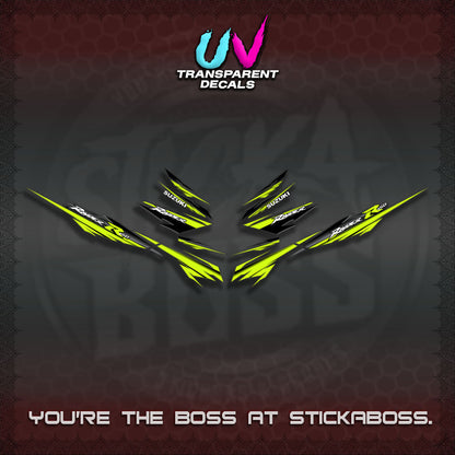 【PREMIUM UV PRINT】TRANSPARENT RAIDER 150 FI SATRIA  DECALS (MINIMALIST 0016 DESIGN)By STICKABOSS