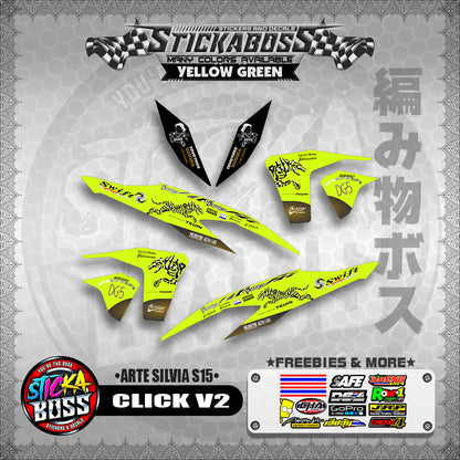 CLICK V2 STICKER DECALS ( ARTE SILVIA S15 )【WITH FREEBIES】